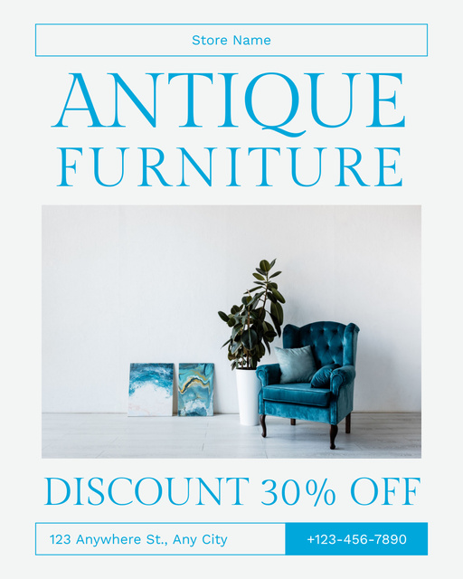 Template di design Historic Home Furnishing Offer With Discounts Instagram Post Vertical