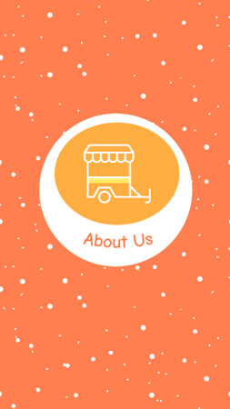 Template di design Informazioni sui ristoranti veloci e informali con illustrazioni in arancione Instagram Highlight Cover