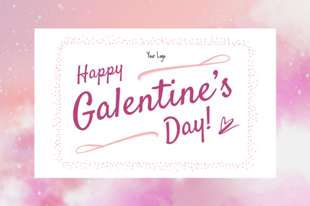 Galentine's Day Holiday Greeting on Pink Postcard 4x6in – шаблон для дизайну