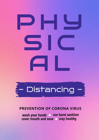 Physical Distancing during Pandemic Poster A3デザインテンプレート