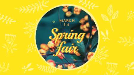 Platilla de diseño Spring Fair Announcement with Blooming Branches FB event cover