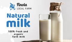 Milk Farm Offer with Glass of Organic Milk