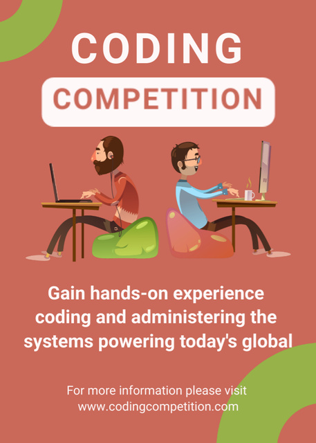 Competition For Programmers In Coding Invitation Design Template