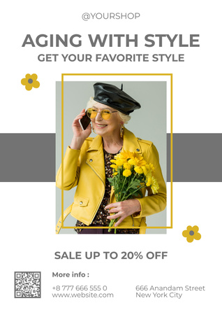 Stylish Outfits For Senior With Discount Poster Design Template