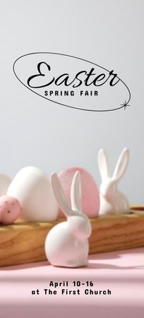 Plantilla de diseño de Easter Holiday Celebration Announcement with Cute Bunnies Flyer 3.75x8.25in 
