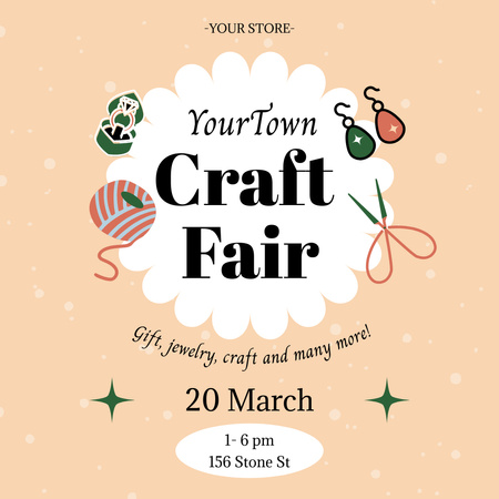 Craft Fair With Presents And Jewelry Instagram Design Template