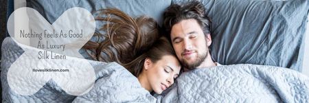 luxuoso linho de seda oferta com casal dormindo Email header Modelo de Design