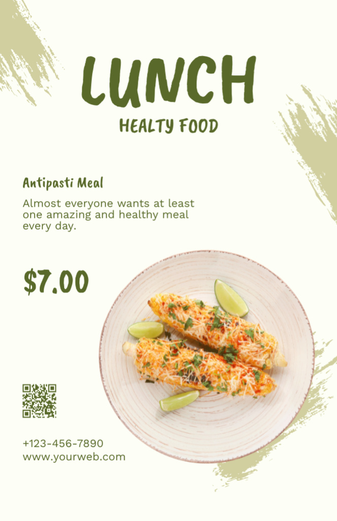 Designvorlage Offer of Healthy Lunch für Recipe Card