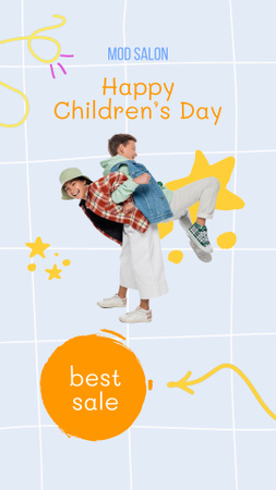 Funny Kids on Children's Day Instagram Video Story Design Template