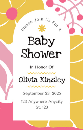 Save the Date for the Baby Shower Invitation 4.6x7.2in Design Template
