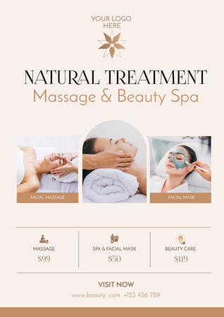 Spa Treatment Ad Poster A3 Design Template
