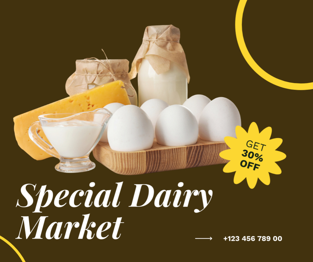 Ontwerpsjabloon van Facebook van Special Offers by Dairy Market