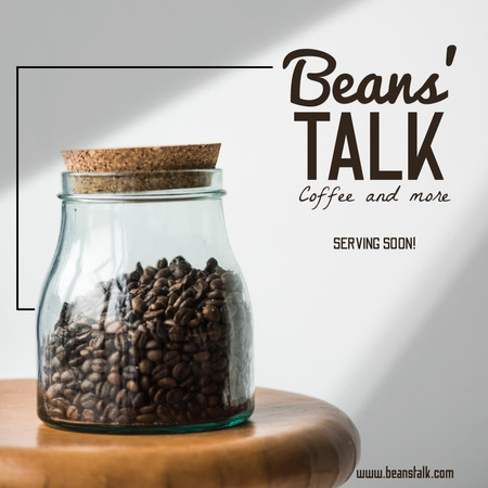 Beautiful Glass Coffee Jar with Wooden Lid Instagram Design Template