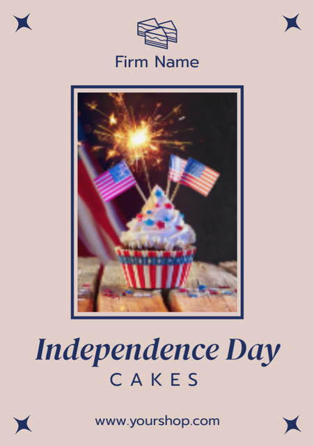 USA Independence Day Desserts Offer Flyer A7 Design Template
