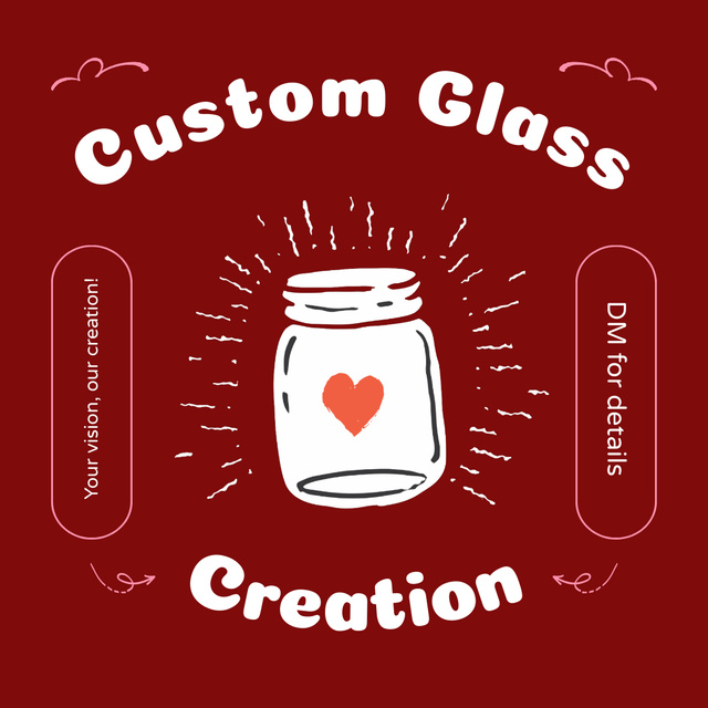 Custom Glass Creation Ad with Cute Jar Animated Post Tasarım Şablonu