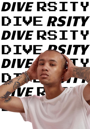 Diversity Awareness with Young Guy Poster 28x40in Design Template