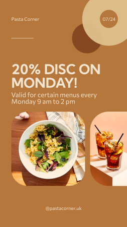 Plantilla de diseño de Lunch Discount on Monday Instagram Story 
