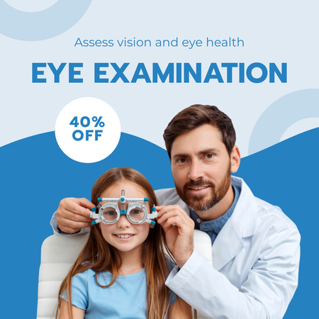 Discount on Eye Examination for Children Instagram Design Template