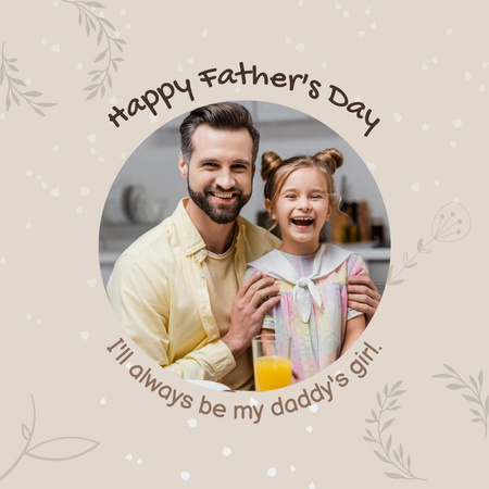 Apák lányának üdvözlete Apák napján Instagram tervezősablon