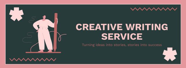 Marvelous Writing Service Offer With Slogan Facebook cover – шаблон для дизайну