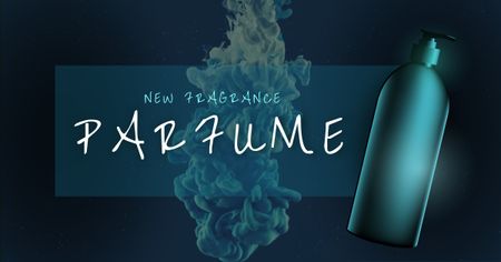 New Perfume Announcement on blue Facebook AD Design Template