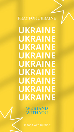 Támogassa az ukrán motivációt sárga színben Instagram Story tervezősablon