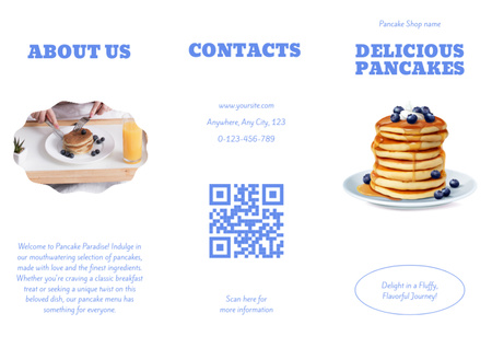 Delicious Pancakes with Berries Brochure Design Template