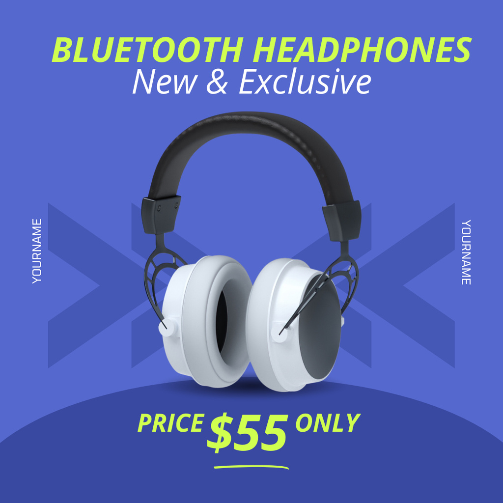 Modèle de visuel Offer Prices for New Exclusive Headphones - Instagram AD