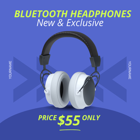 Offer Prices for New Exclusive Headphones Instagram AD tervezősablon