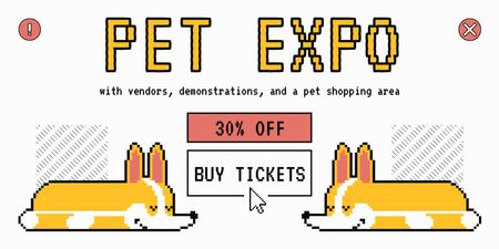 Evento Fantástico Pet Expo com desconto na entrada Twitter Modelo de Design