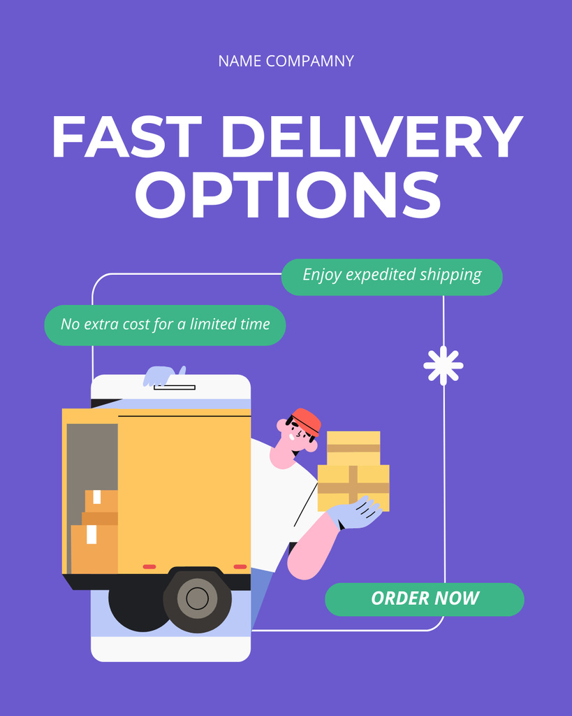 Fast Delivery with Professionals from Shipping Company Instagram Post Vertical Tasarım Şablonu