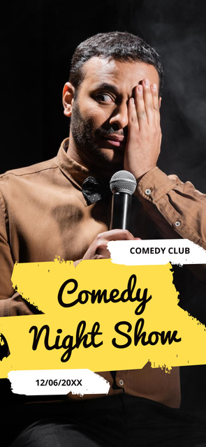 Man performing on Comedy Night Show Event Snapchat Geofilter tervezősablon