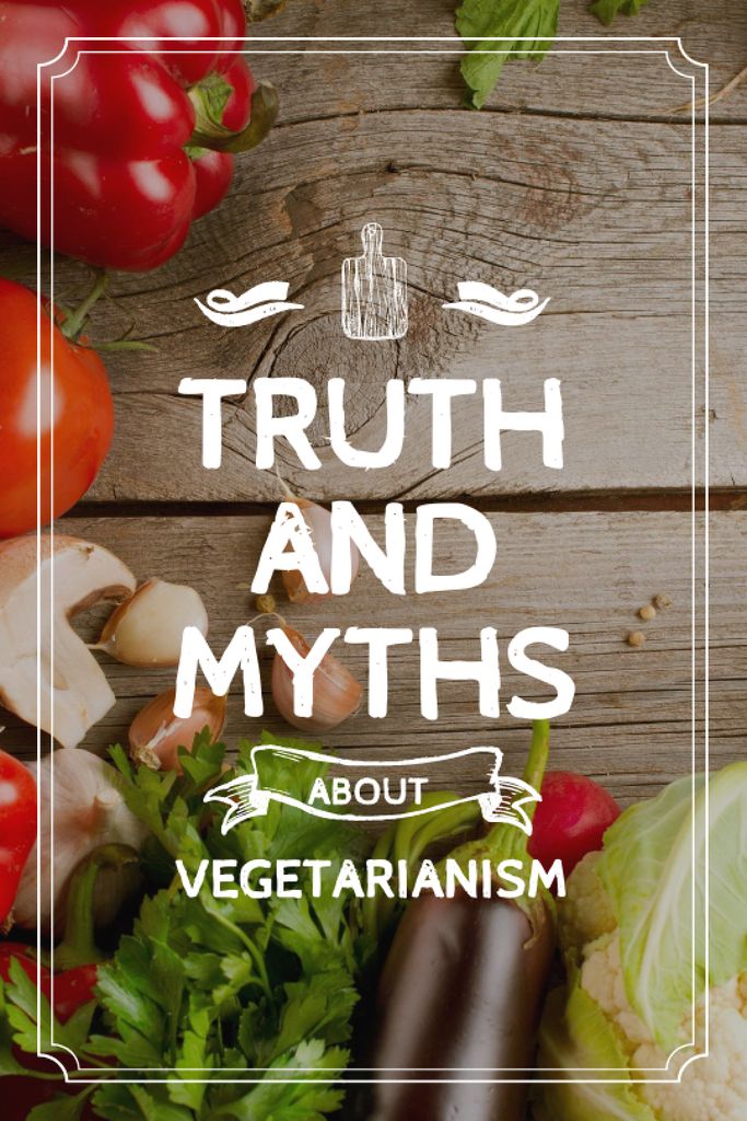Plantilla de diseño de Vegetarian Food Vegetables on Wooden Table Tumblr 