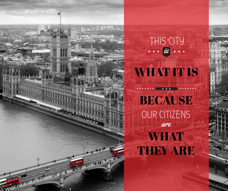 Designvorlage Stadtzitat mit Blick auf London für Facebook