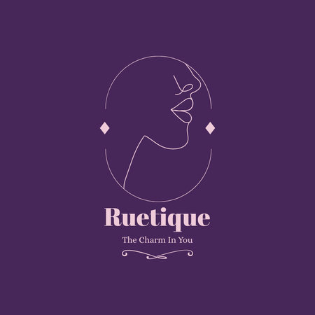 Ruetique beauty salon logo Logo Design Template