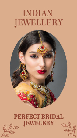 coleção de jóias indianas com menina atraente Instagram Story Modelo de Design
