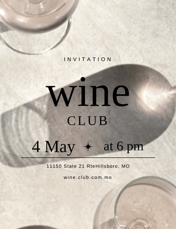 Template di design annuncio degustazione vini Invitation 13.9x10.7cm