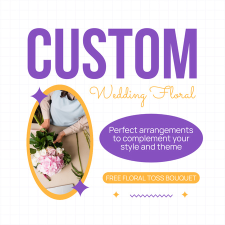 Modèle de visuel Services exclusifs de fleuriste de mariage - Instagram AD