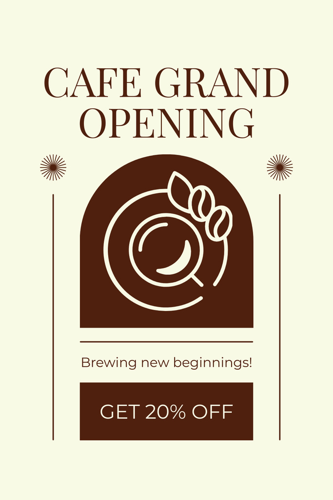 Opening Celebration of Cafe With Discounted Coffee Pinterestデザインテンプレート
