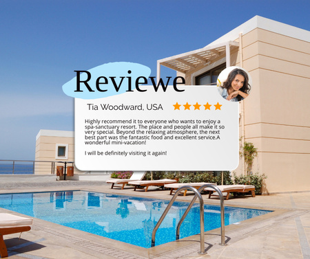 Ontwerpsjabloon van Facebook van toeristische beoordeling voor luxury hotel
