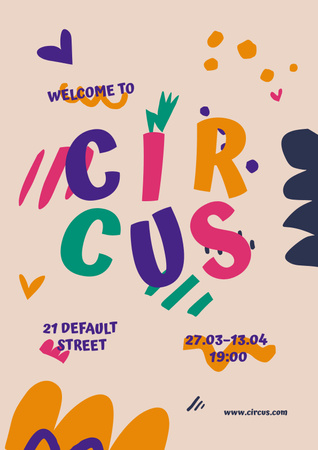 Plantilla de diseño de Bright Circus Show Announcement Poster 