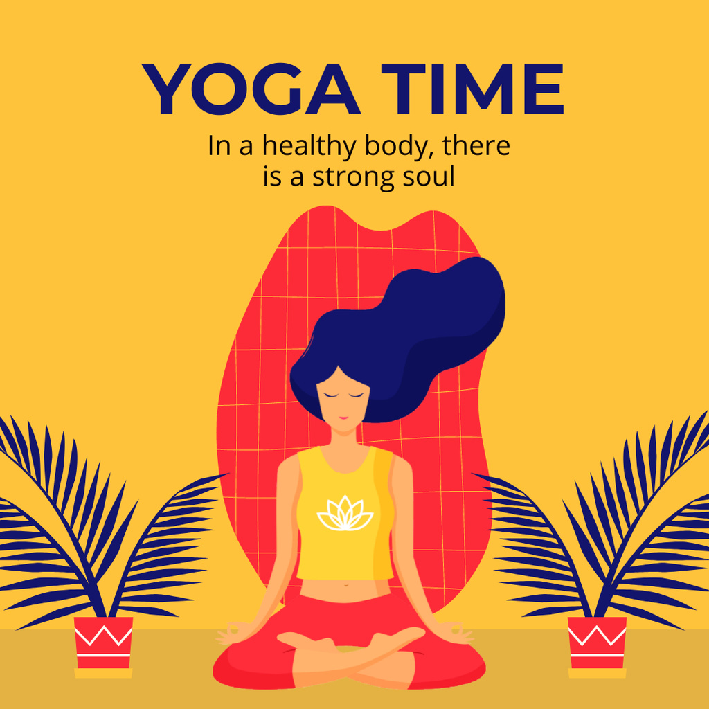 Yoga Time for Healthy Body Promotion Instagram Design Template