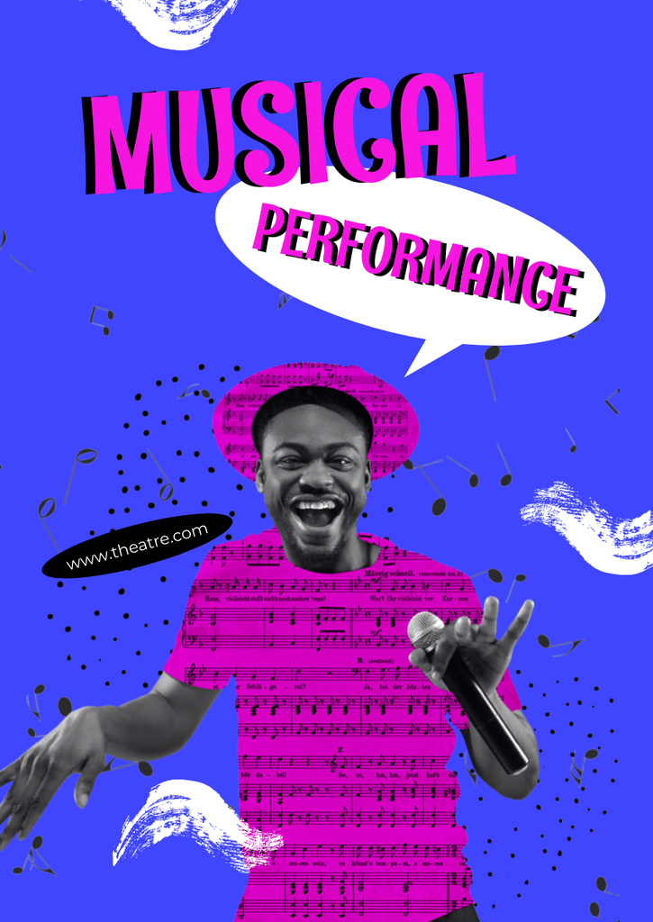 Modèle de visuel Musical Performance Announcement - Poster A3