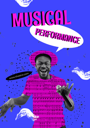 Plantilla de diseño de Musical Performance Announcement Poster A3 