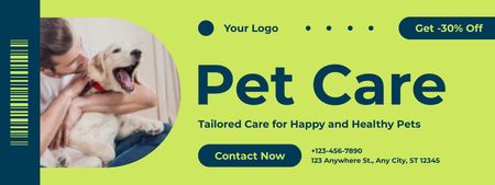 Plantilla de diseño de Oferta de cuidado de animales domésticos en verde Coupon 