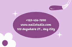 Nails Studio Ad with Purple Nail Polish and Flower