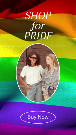 Designvorlage LGBT Shop Ad with Lesbian Couple für Instagram Video Story