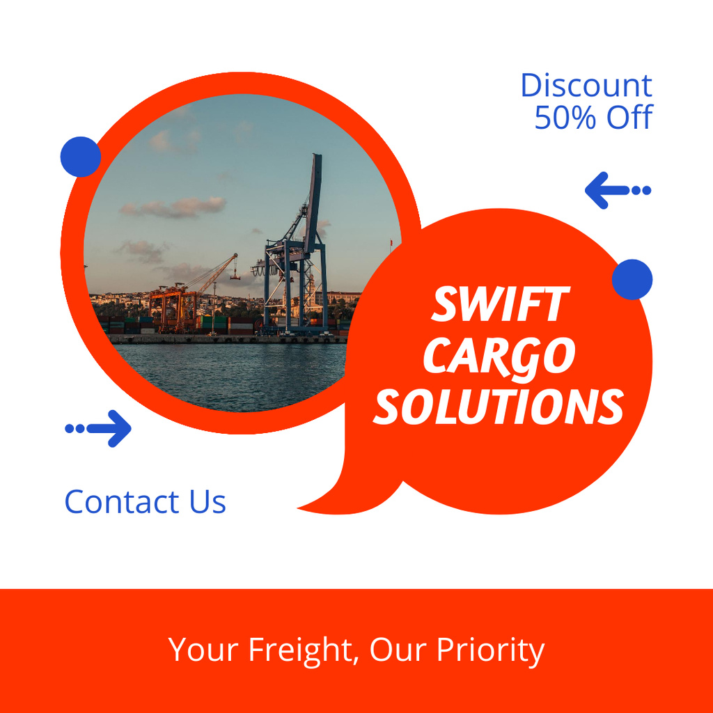 Designvorlage Swift Cargo Solutions für Instagram AD