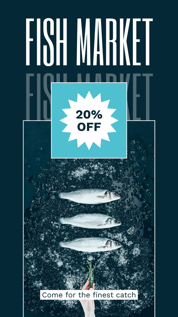 Template di design Fish Market Discounts Offer Instagram Story