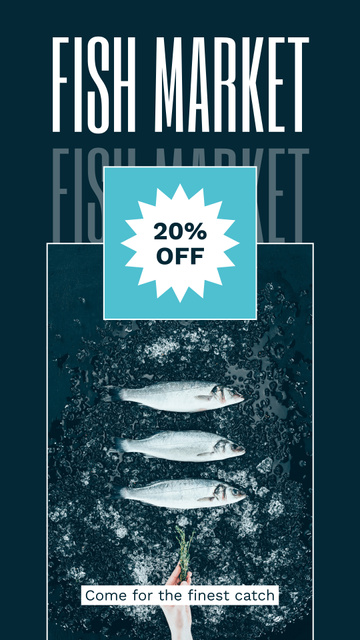 Fish Market Discounts Offer Instagram Story Šablona návrhu